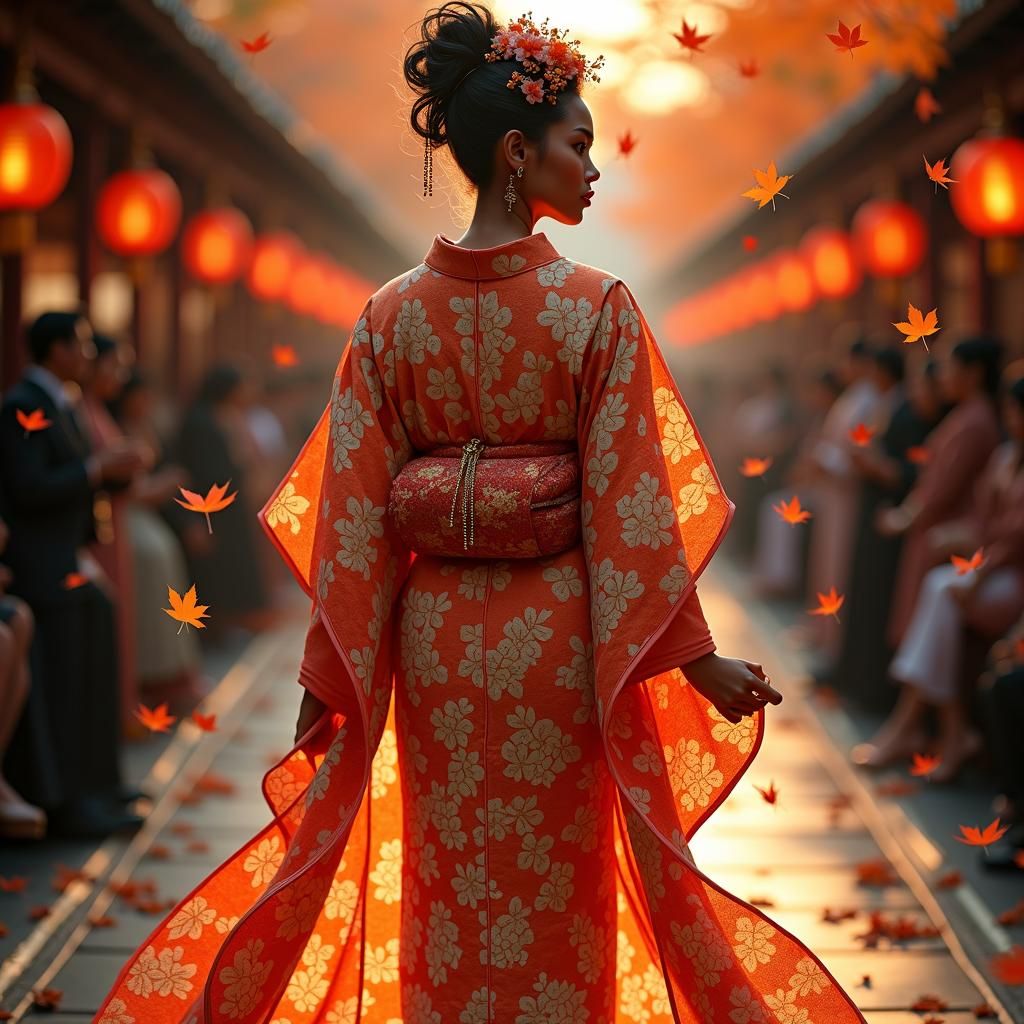 Autumn Kimono Couture on Tokyo Runway