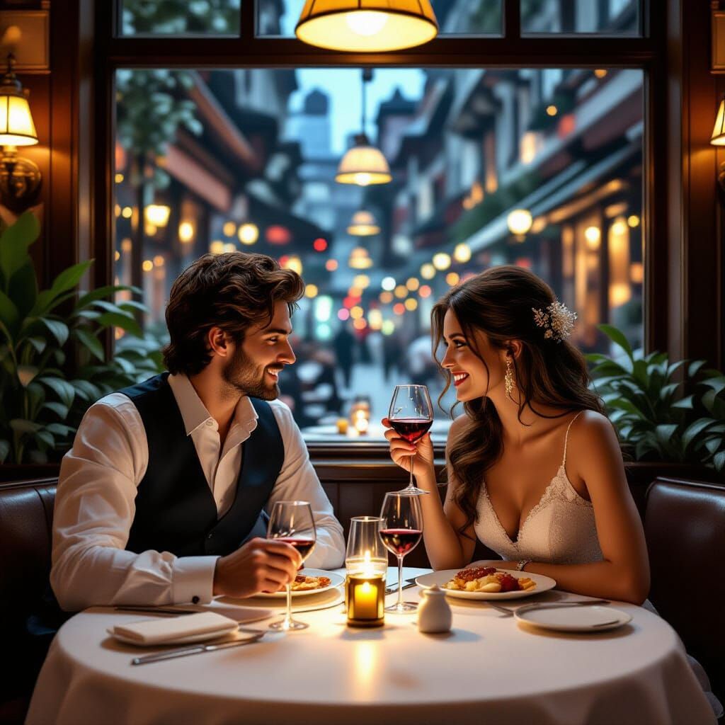 Romantic Dinner: A Cinematic Digital Painting