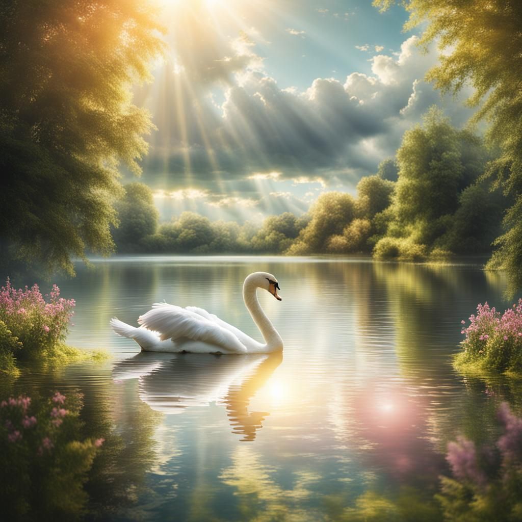 Swan Landing: Epic Cinematic Digital Matte Painting