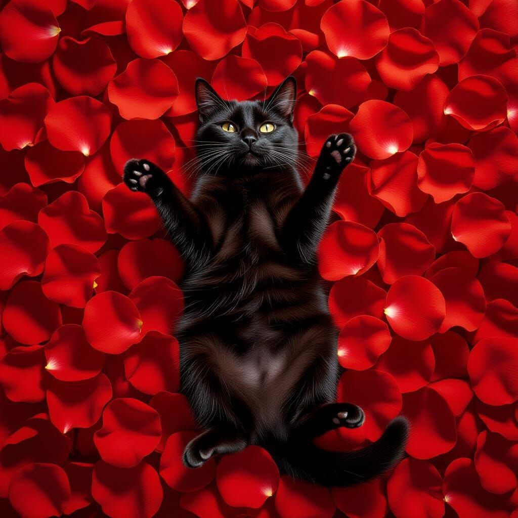 Black Cat's American Beauty Parody in Hyperdetailed Style