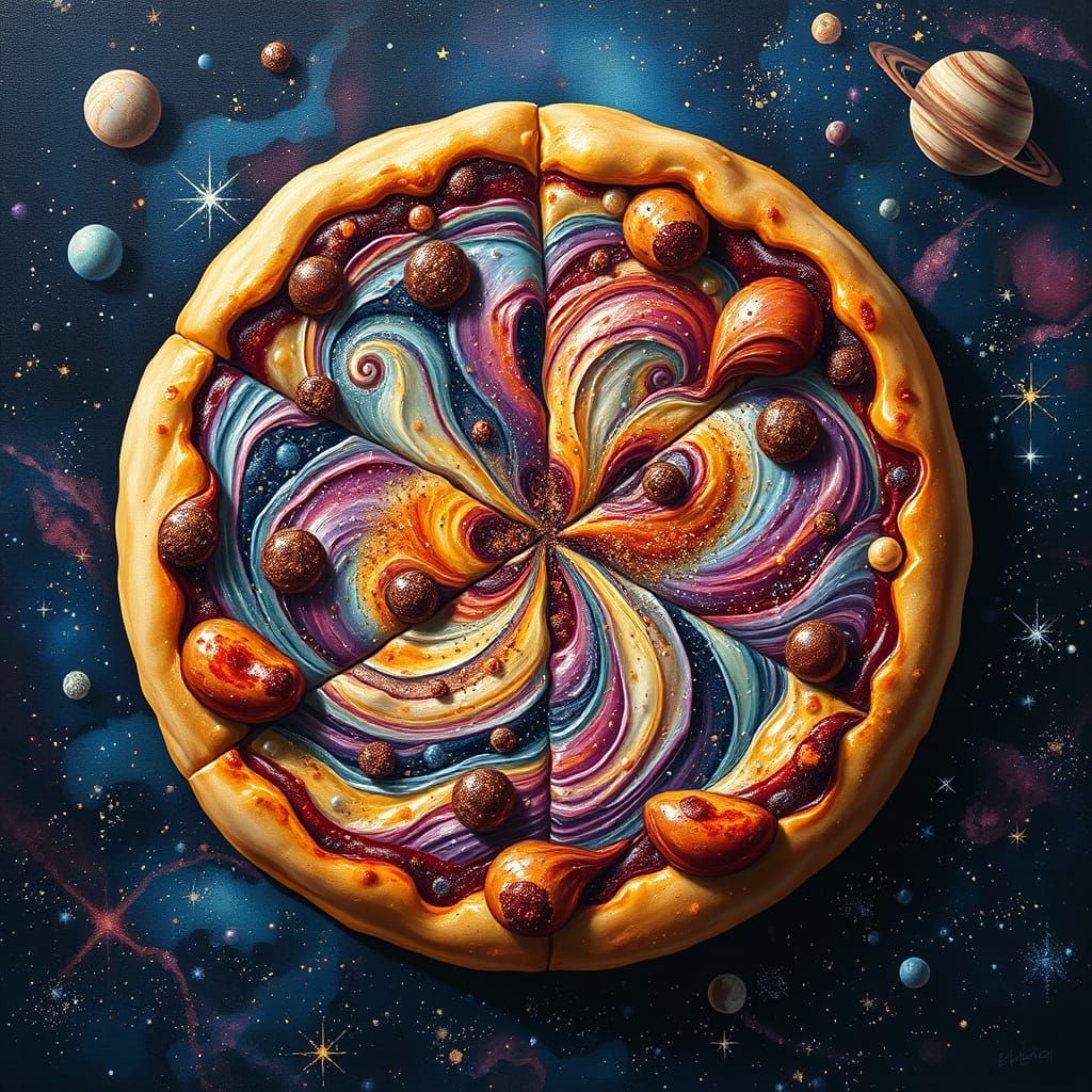Cosmic Pizza: An Oil Painting of the Galaxy