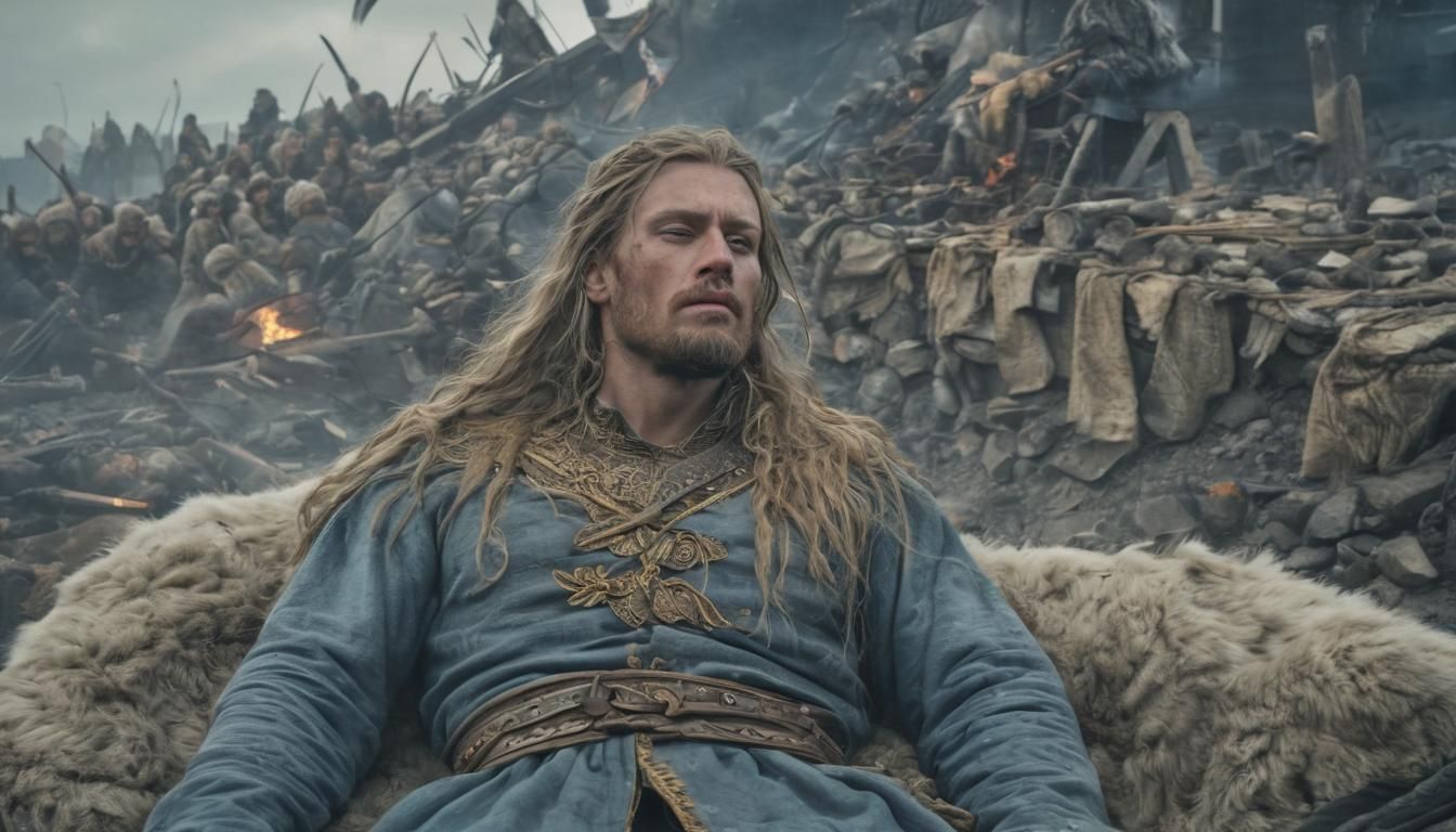 Viking Prince's Funeral Pyre in Romantic Style