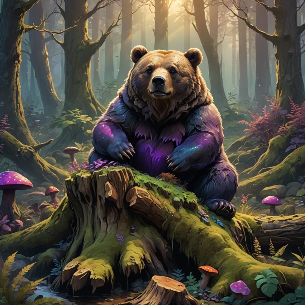 Chonky Bear in Fantasy Forest Concept Art