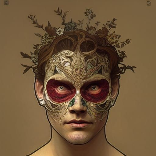 Chris Pratt Day of the Dead, Art Nouveau Style