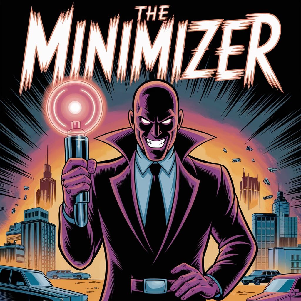 The Minimizer: Comic Book Supervillain Illustration