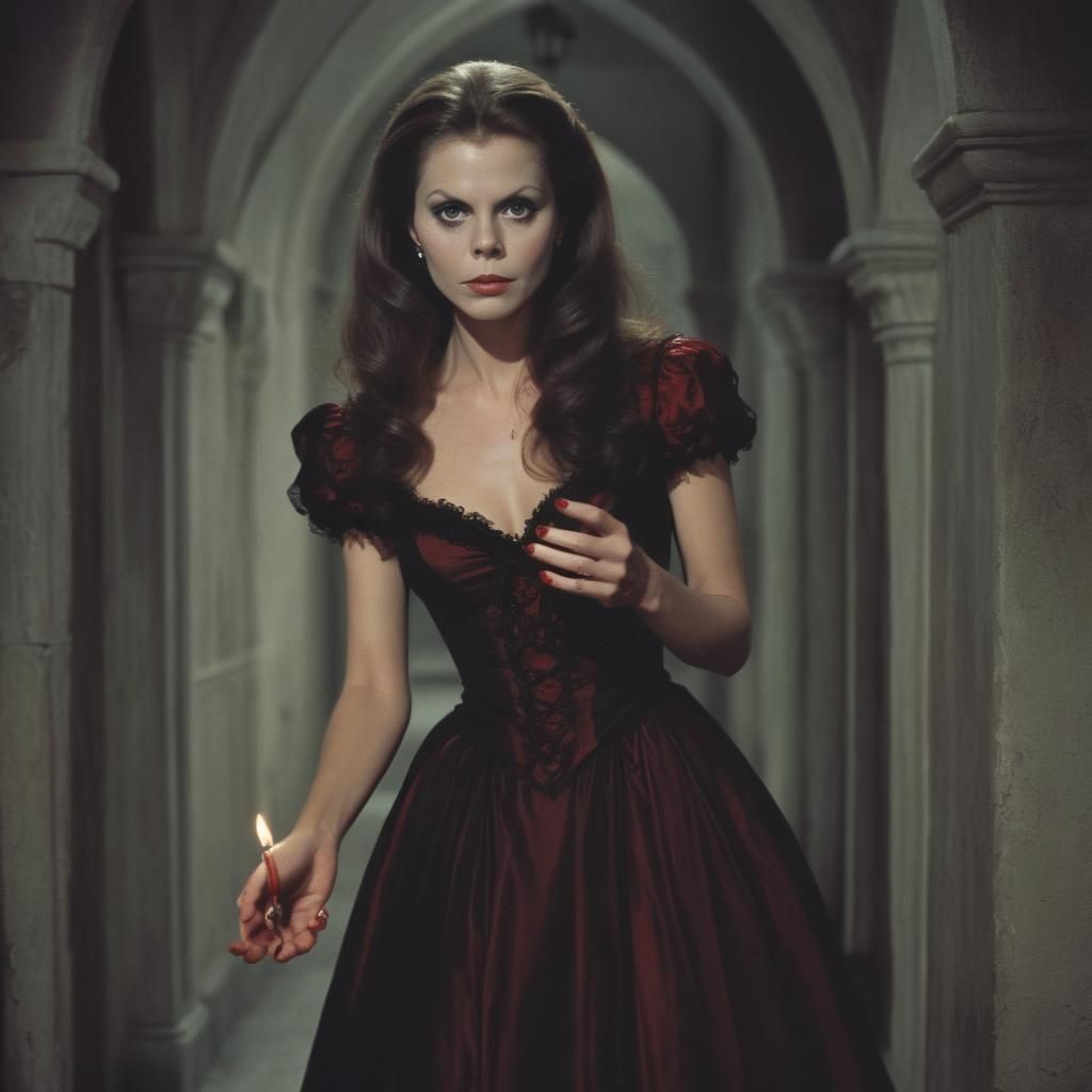 Elizabeth Montgomery as Vampire in Gothic Portrait