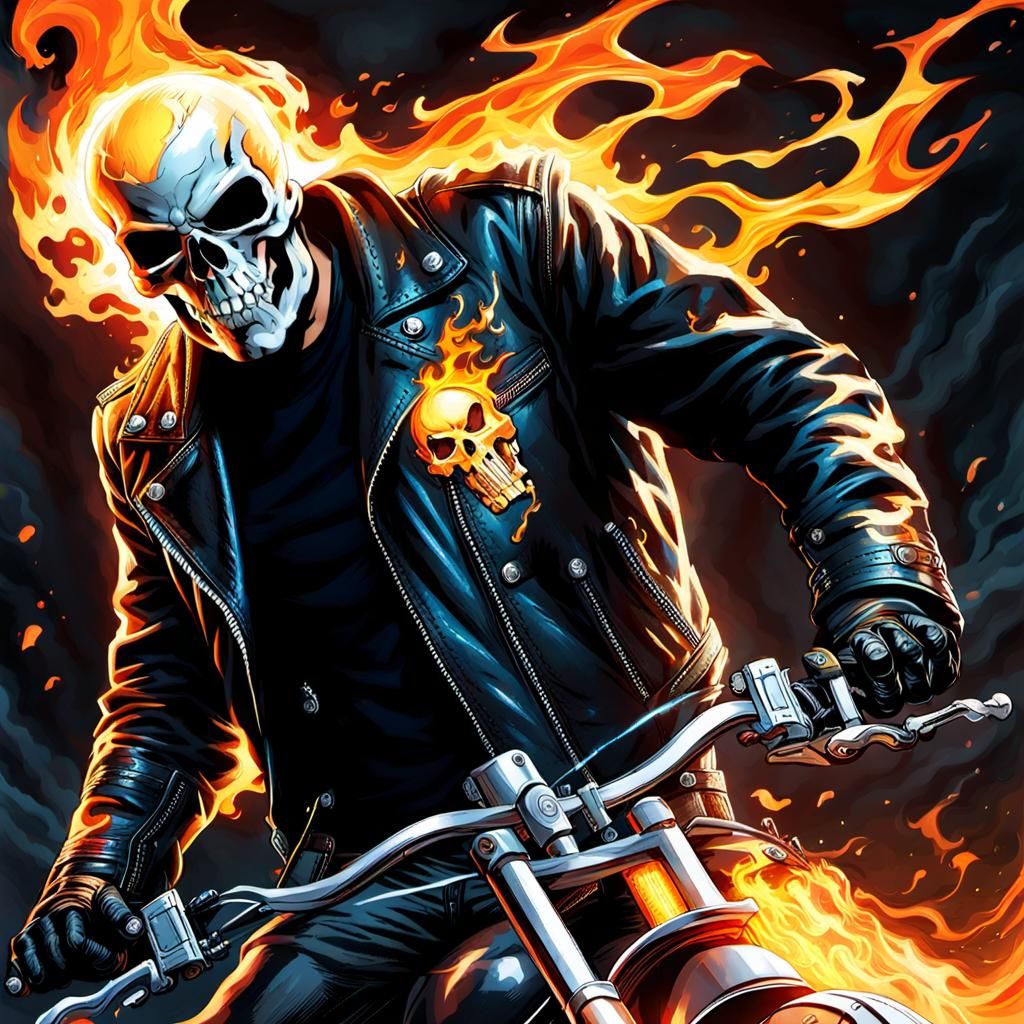 Ghost Rider Flaming Skull