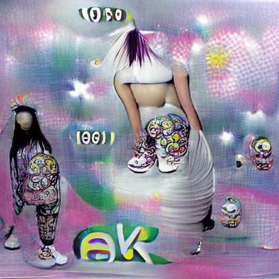 90s Eurodance Album Cover in Takashi Murakami Style