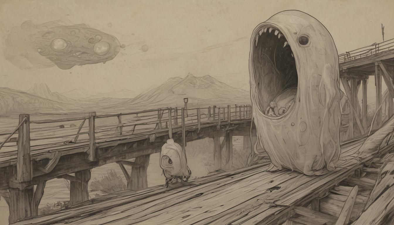 Anthropomorphic Sci-Fi Blob Screaming into the Void