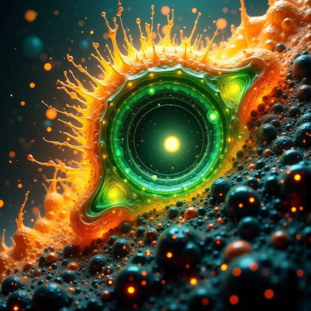 Ethereal Cosmic Being Radiates Vibrant Glow in Futuristic La...