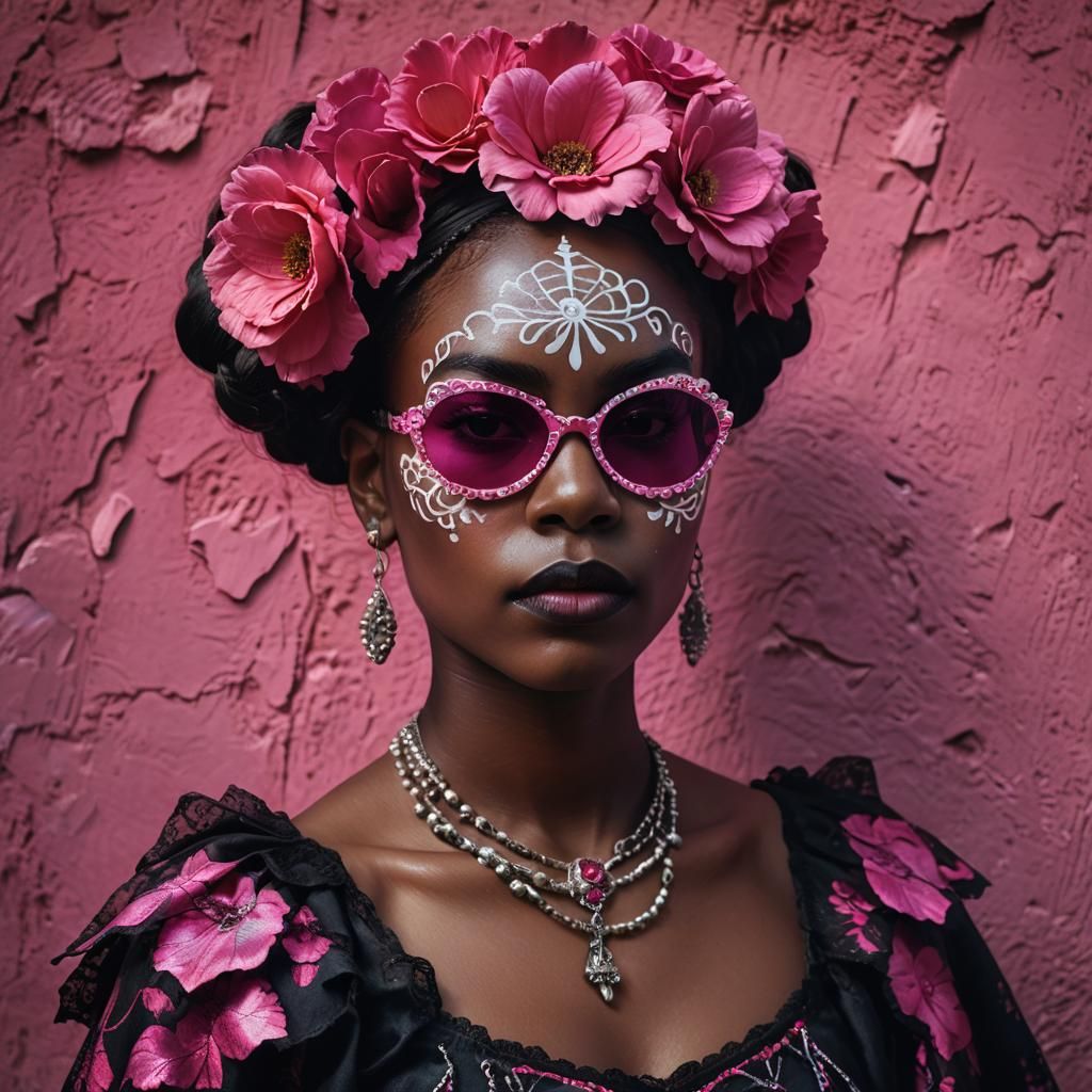 Congolese Catrina Portrait in High Fashion Photography Style