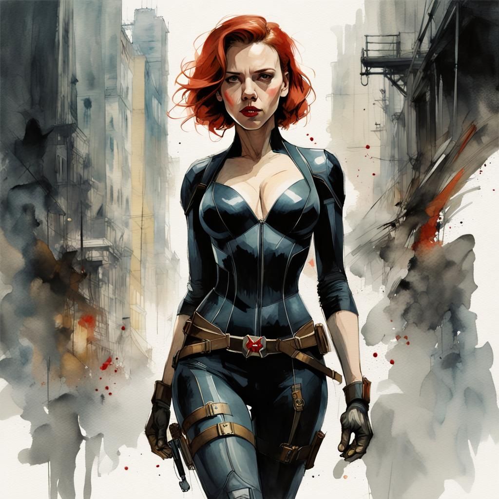 Superhero in Stylized Digital Watercolor Art