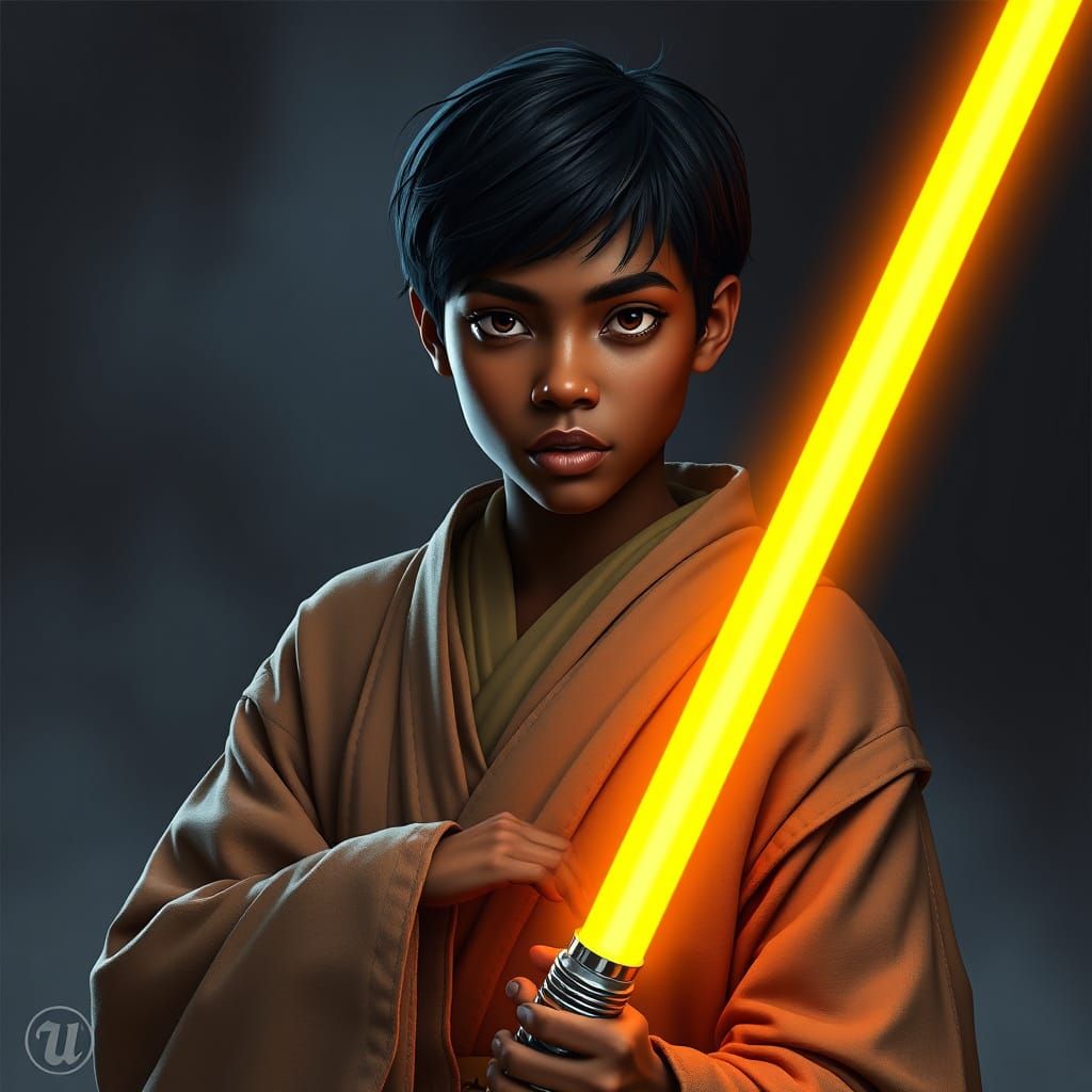 Young Jedi Knight with Yellow Lightsaber