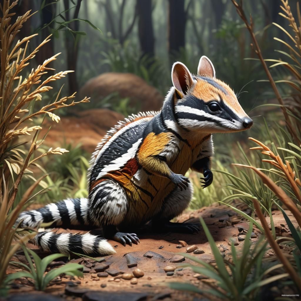 Numbat in Ethereal Lighting, Sharp Focus, Detailed Organic T...