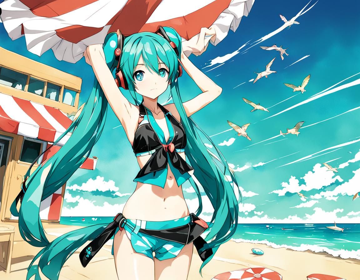 Hatsune Miku Beach Scene