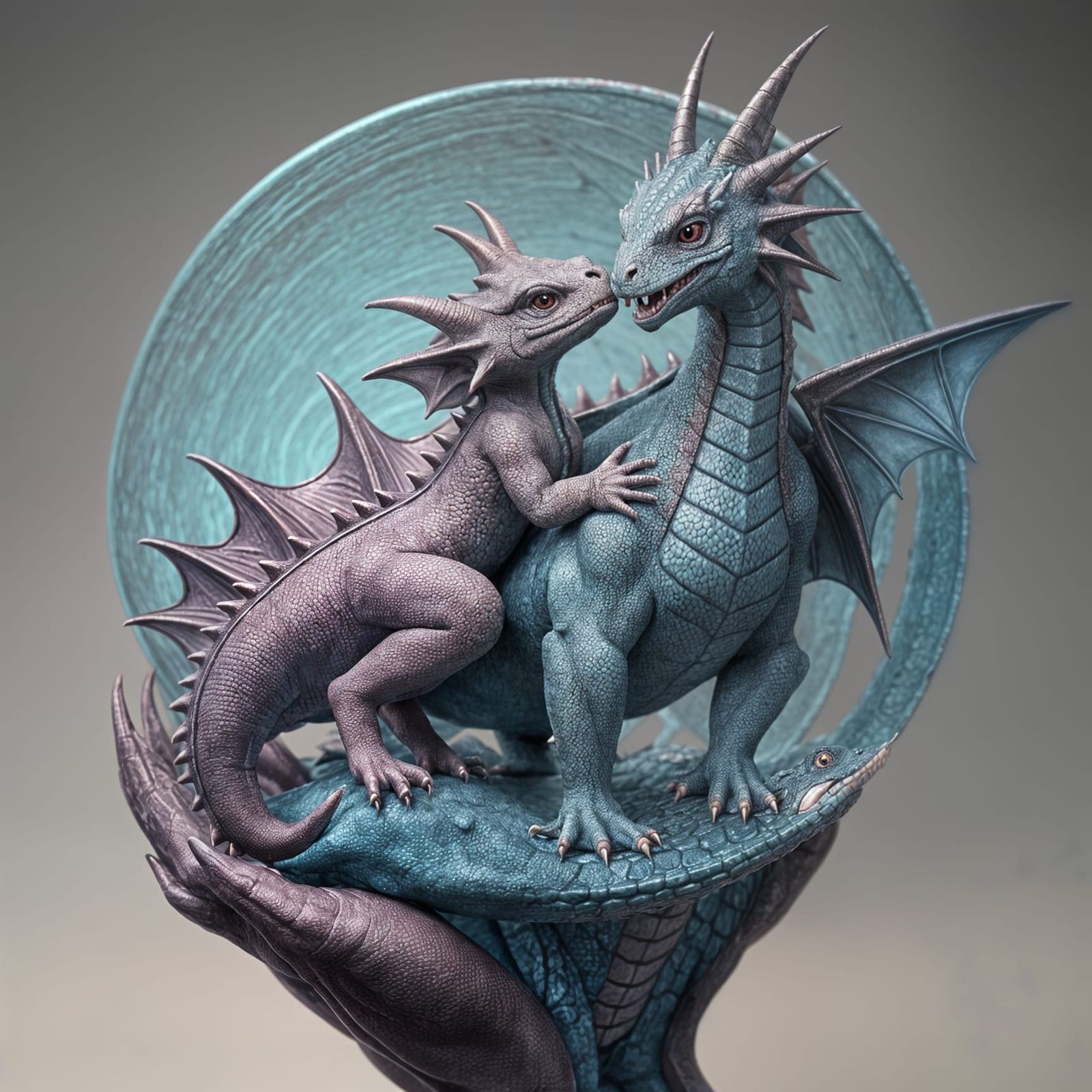 Vibrant Pocket Dragon Concept Art in Anime Style