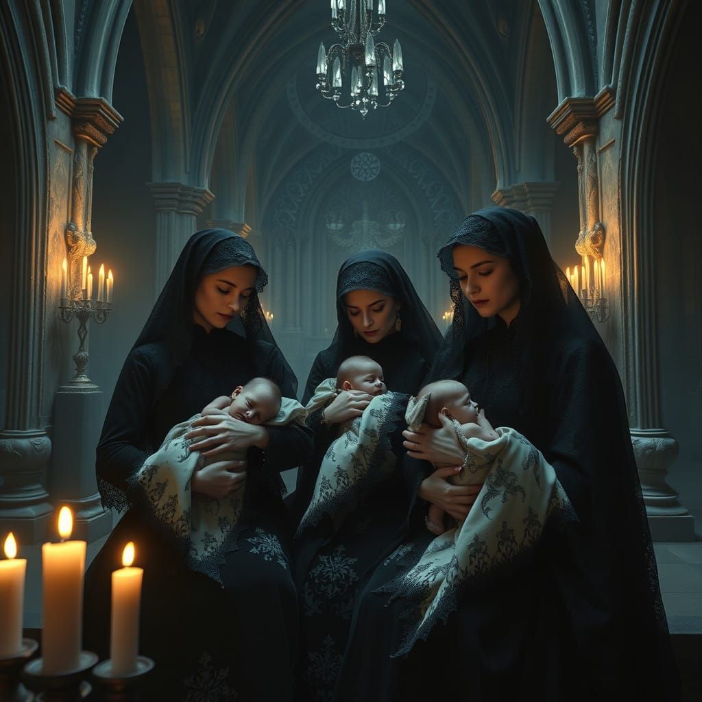 Polish Mothers in a Gothic Night Court Gatherance