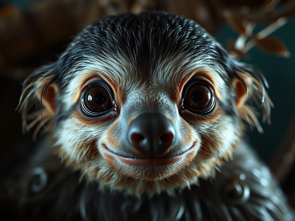 Hyperrealistic Sloth Portrait, Cinematic and Detailed Matte ...