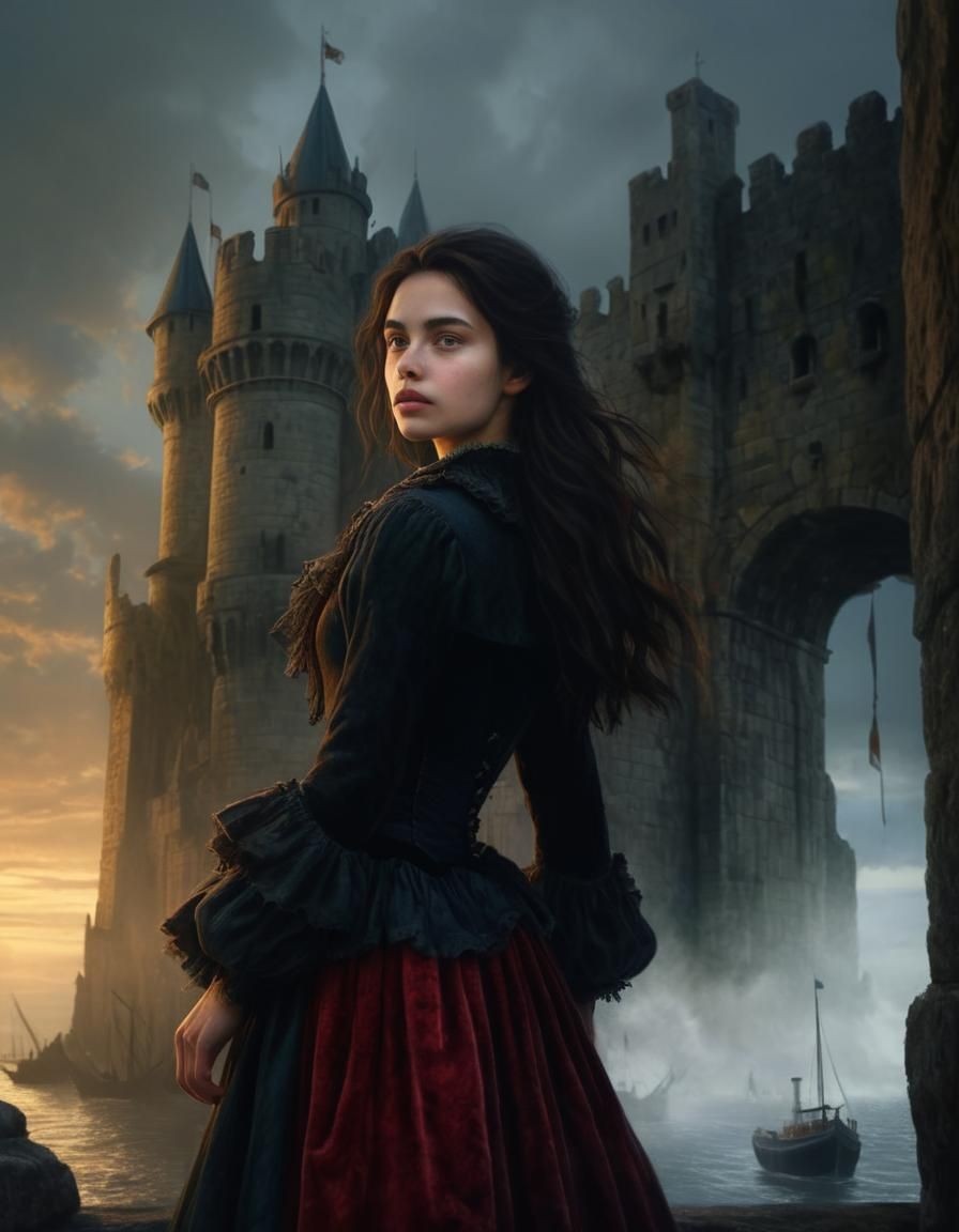 Renaissance Woman in Predawn Light, Oil Painting