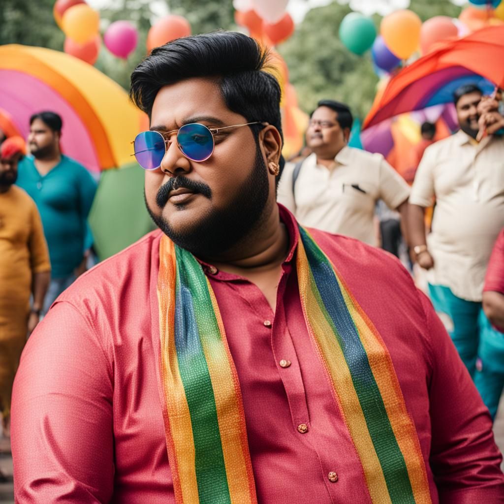 Gay Indian Man Celebrating LGBTQ+ Pride