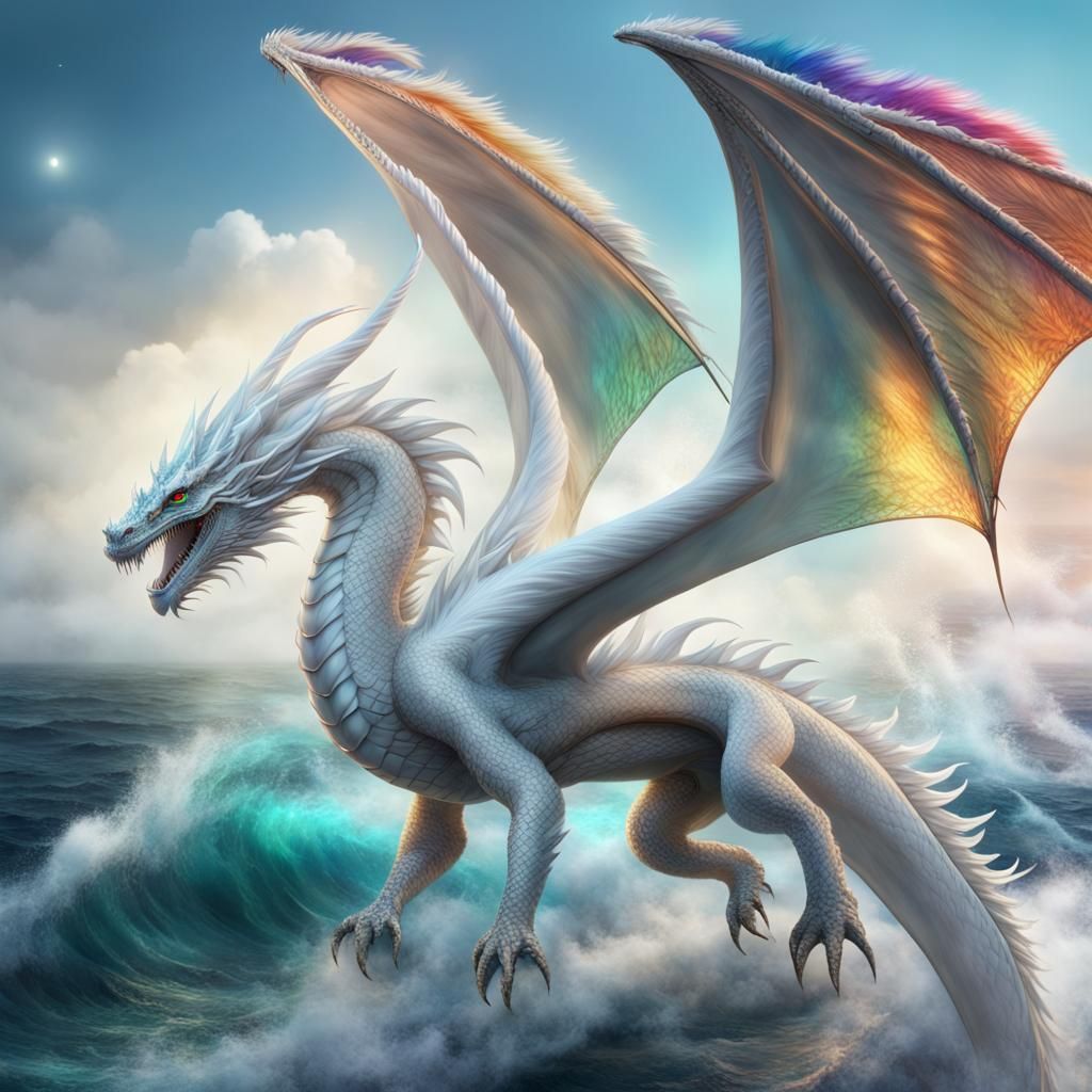 Iridescent Dragon Flight: Epic Digital Painting