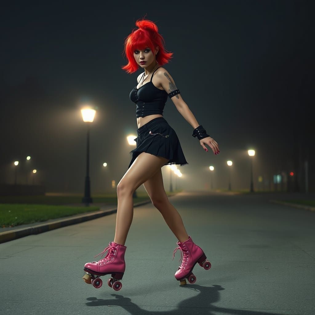 Ethereal Punk Vampire Rolls Through the Night