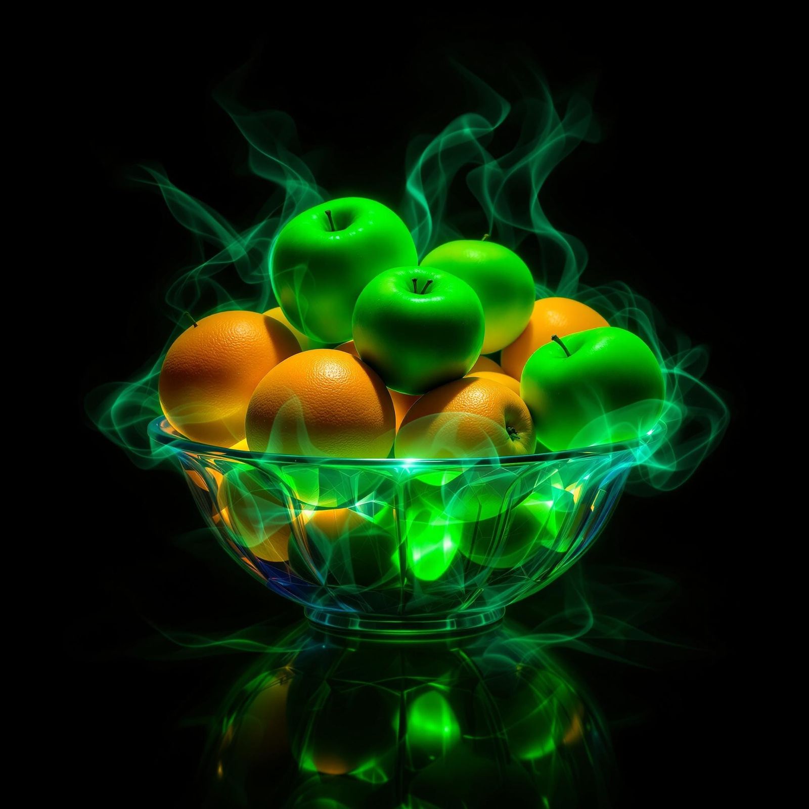 Neon Fruit Photogram in Rayograph Style