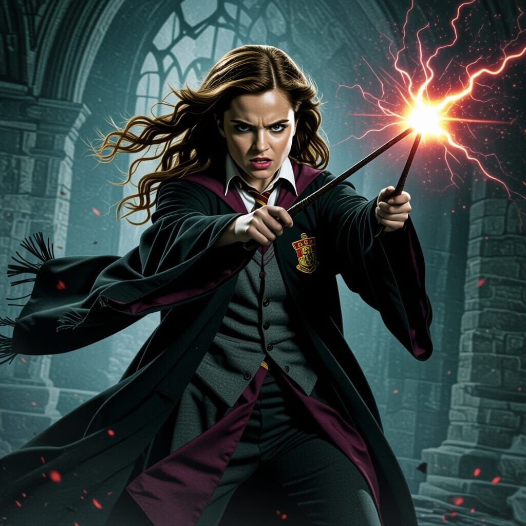 Hermione Granger as Bellatrix in Gothic Style