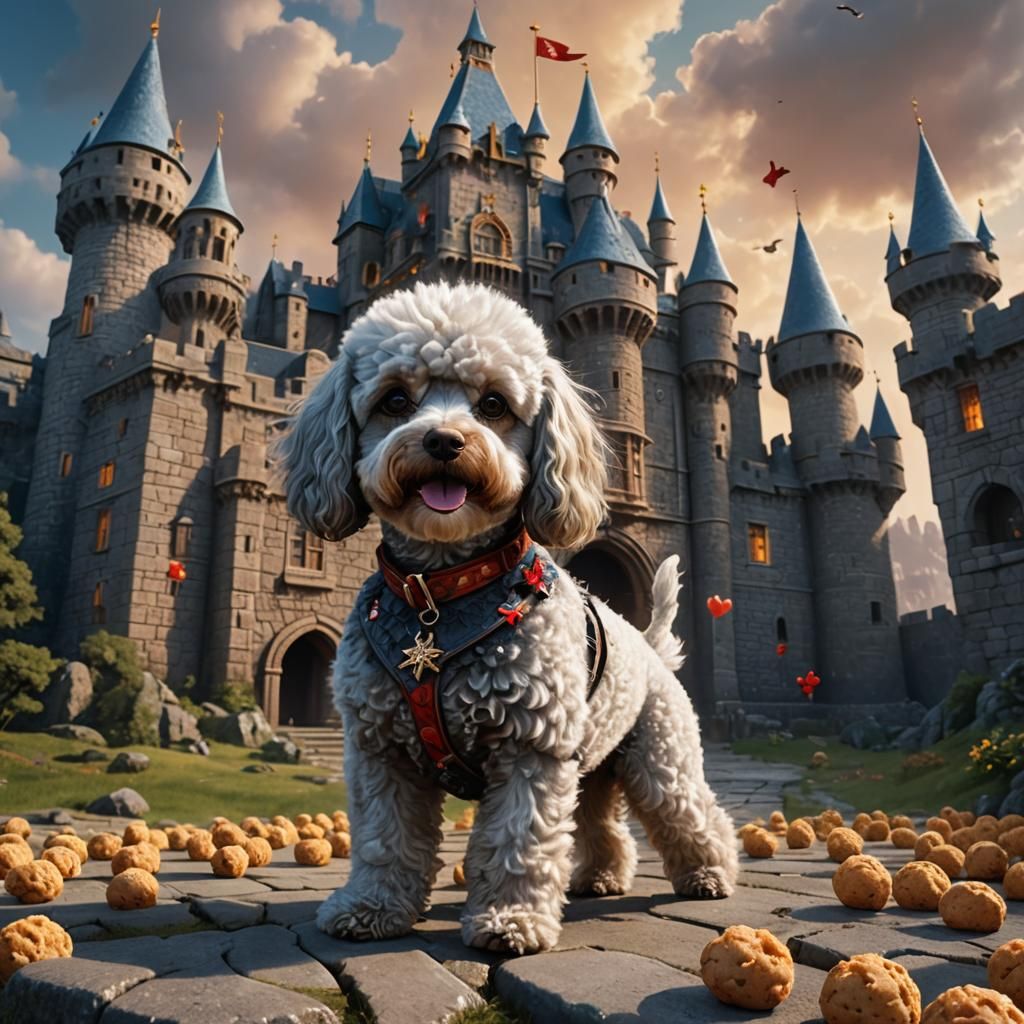 Poodle Ruler in Fantasy Castle Concept Art