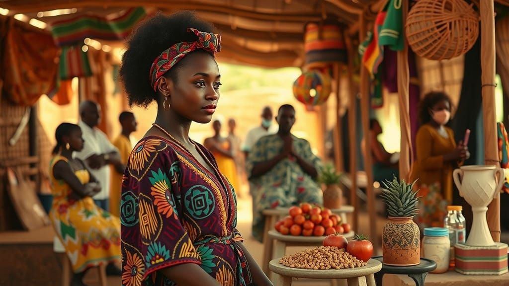 Young Woman in Traditional African Attire