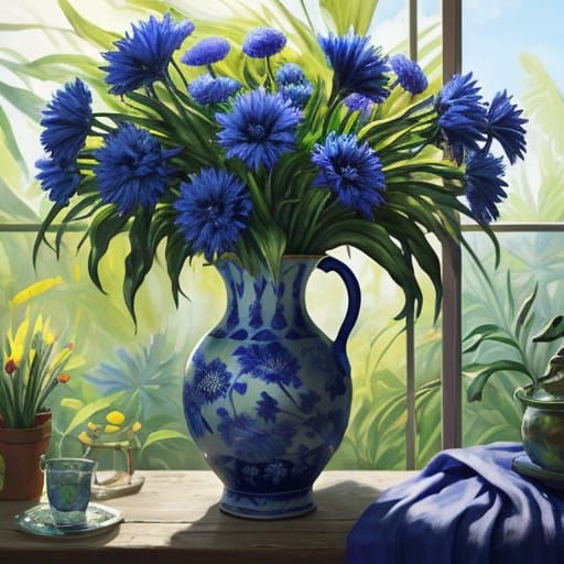 Serene Summer Afternoon in Gouache Style