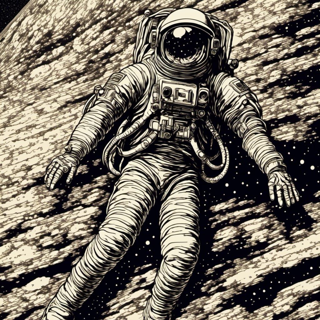 ((astronaut grappling with porouphobia, science fiction scene), <lora:GULLYISM-v3:1.0> high-contrast interstellar elemen...