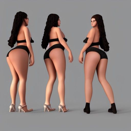 Stylized 3D Render: Exaggerated Female Forms