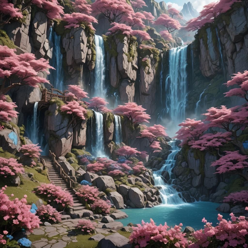 Medieval Shoujo Scenery with Thundering Falls
