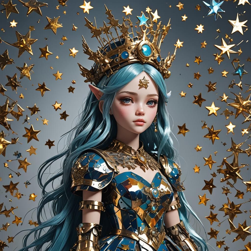 Ultra Hyper-Realistic Doll in Glass Dress: Pop Art