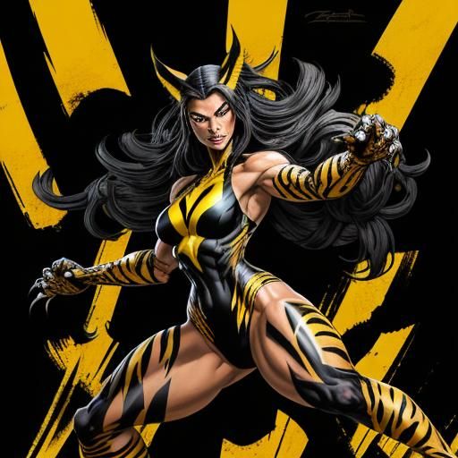 Female Wolverine Concept Art in Comic Book Style