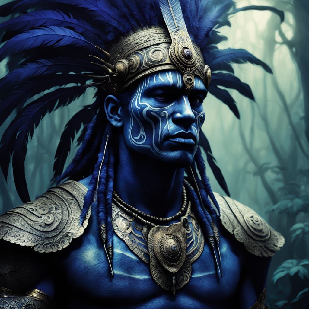 Dark Fantasy Warrior in Mystical Jungle