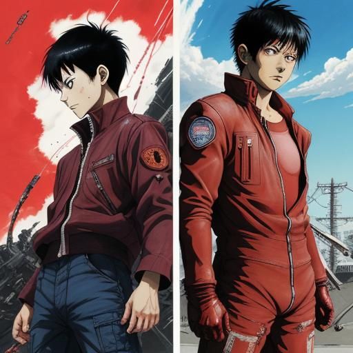Kaneda Versus Tetsuo in Anime Style