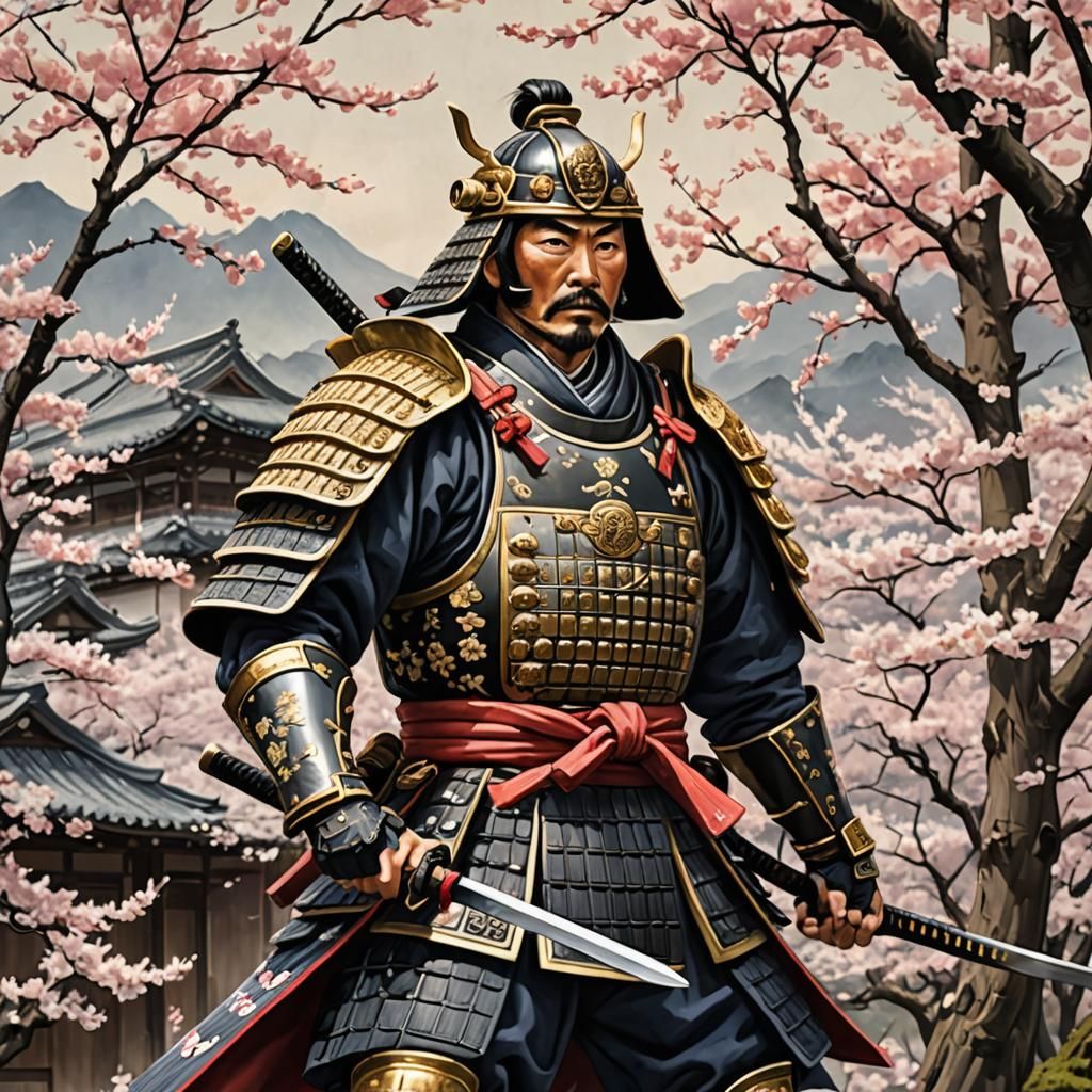 Samurai Shogun in Feudal Japan: Cinematic Film Still