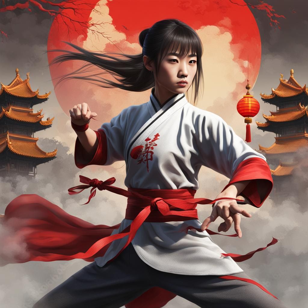 Kung Fu Girl in Traditional Chinese Style