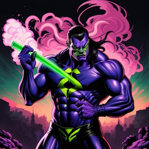Battletoads Character Smoking Bong in Comic Art Style