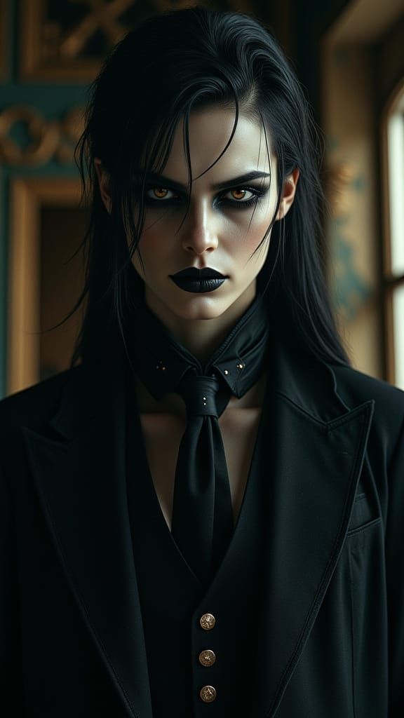 Victorian Vampire Portrait in Hyperreal Style