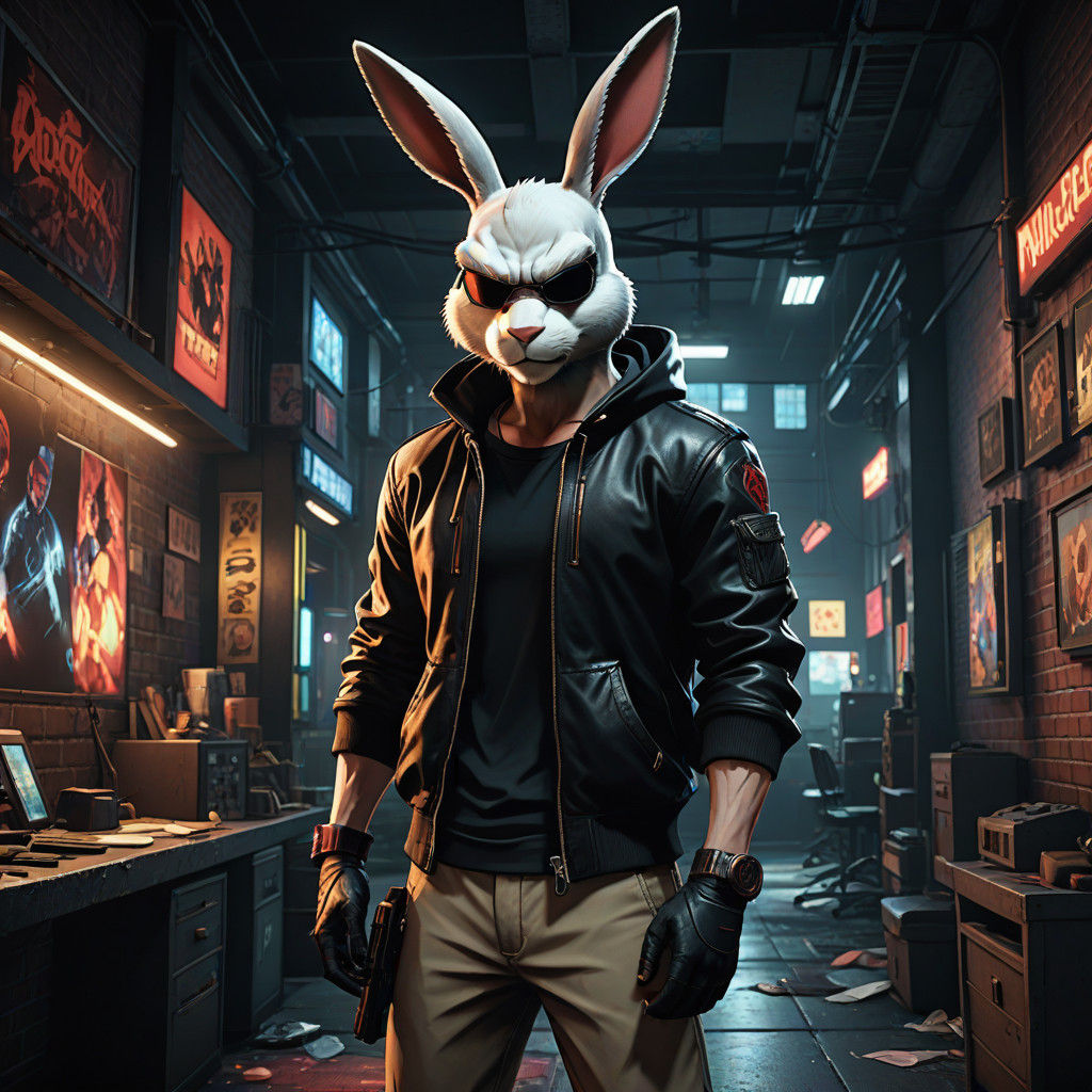 Bugs Bunny in Noir Selfie, Inspired by Devil May Cry and Gra...