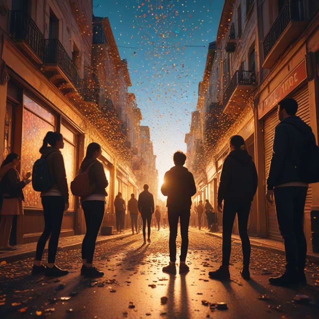 City Photography Celebration in Vibrant Digital Art