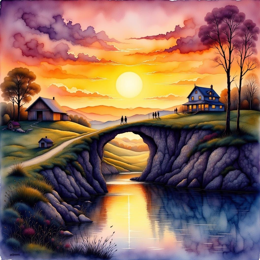 Friends and neighbors sometimes drop by to admire the sunset.