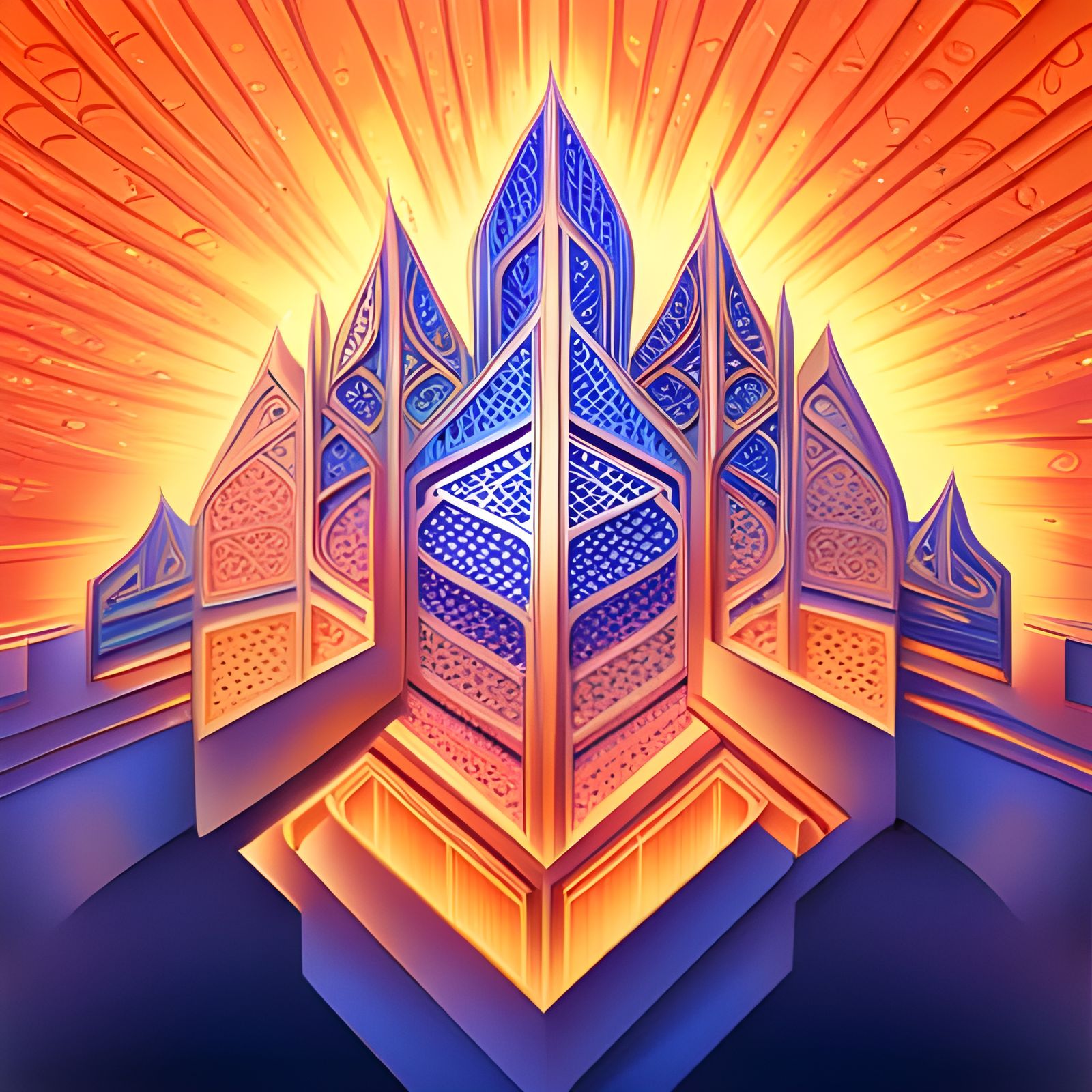 Futuristic Islamic Art: City of Windows