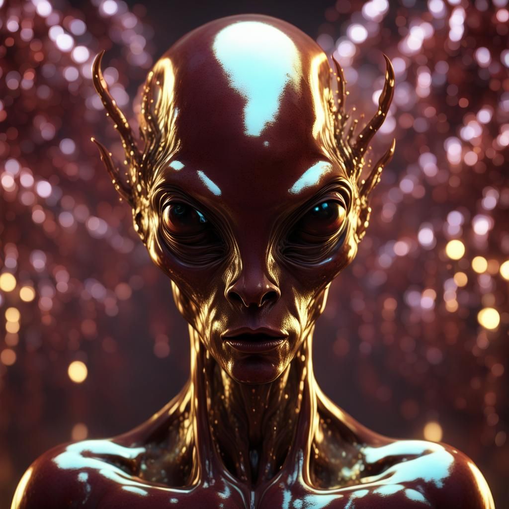 Ethereal Alien Creature with Neon Lights in 3D Fractals