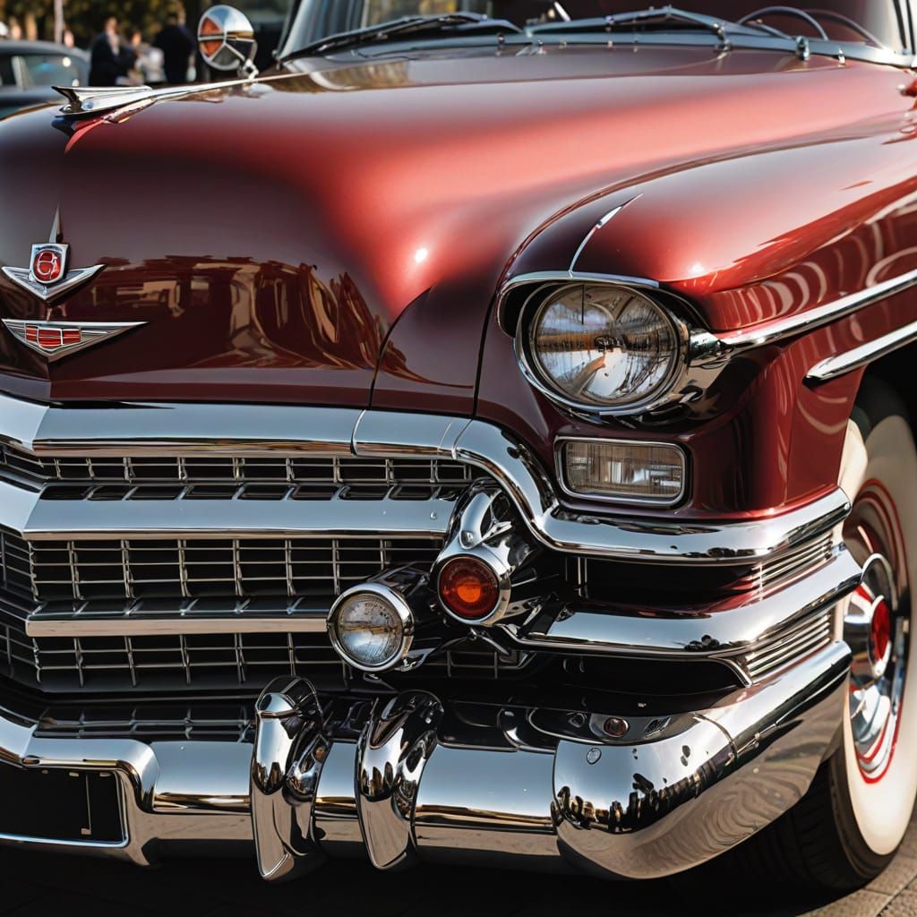Classic 1950s Cadillac in Cherry Red