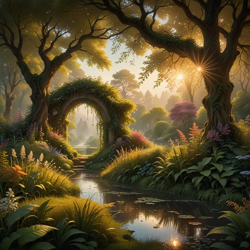 Golden Portal to a Vibrant Realm