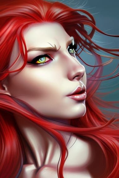 Venomized Redhead in Art Nouveau Style Cavern